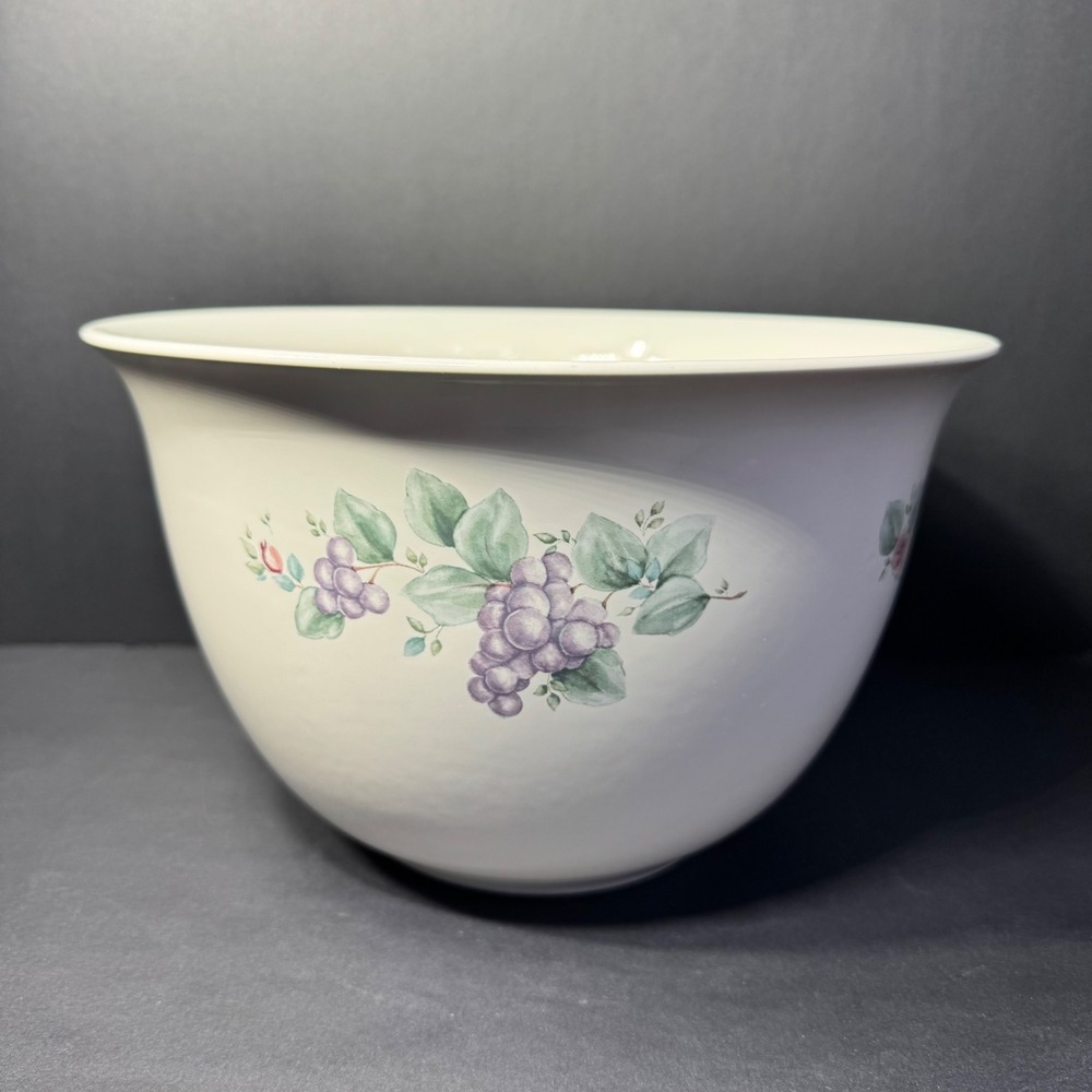 Pfaltzgraff Grapevine Large‎ Mixing Serving Bowl 10.5" Floral Stoneware USA VTG